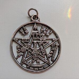 Tetragrammaton Seal of Solomon Pentacle Pendant 925 Sterling Silver